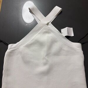 Forever 21 White Ribbed Tank Top